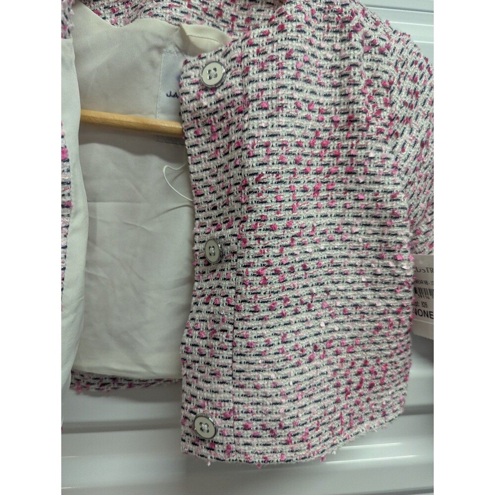 Janie & Jack Size 3 Girls Multicolor Boucle Ruffle Tweed Jacket - Picture 5 of 7